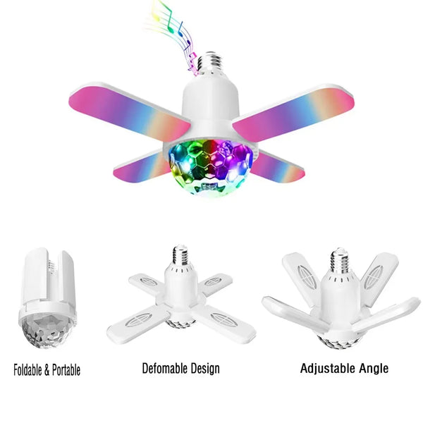 4-Leaves Smart LED Bulb Bluetooth Speaker Projection Light