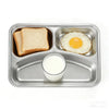 304 Stainless Steel 3 Compartment Lunch Box with bread, egg, and milk in separate compartments