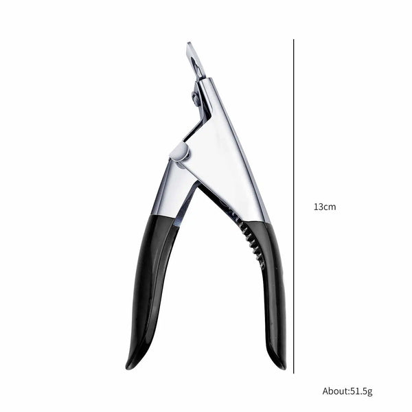 U-shaped Nail Art Clippers, high-quality stainless steel nail clippers for precise trimming and styling, 13cm in length.
