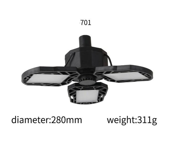 Solar LED Garage Light with Remote - 4 leaf folding panels for bright outdoor illumination