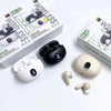 Low Latency TWS Wireless Gaming Earphones displayed with their packaging, focusing on design and wireless connectivity.