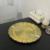 13-Inch Irregular Gold Rim Dinner Plate on a modern table setting.