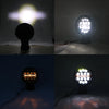 Round LED Strobe Warning Light 12V displaying various lighting effects and angles.