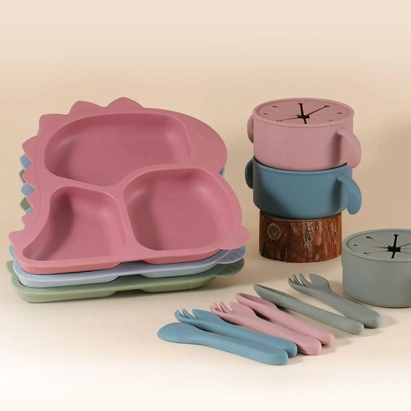 Anti-Fall Dinosaur Baby Bowl Set