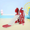 Childrens Playhouse Slide Playground Set featuring a fun red slide with a dinosaur design, perfect for active outdoor play.