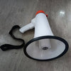 Handheld Power Megaphone 50W with a strap, designed for projecting voice clearly over large distances.