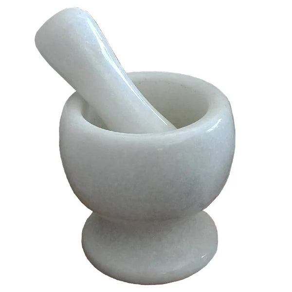 Mini White Marble Mortar and Pestle Set