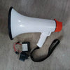 Handheld Power Megaphone 50W with white horn and orange handle, ideal for addressing large crowds.