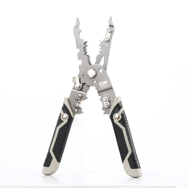 Multifunctional Wire Cable Stripper, all-in-one hand tool for stripping, cutting, and crimping cables.