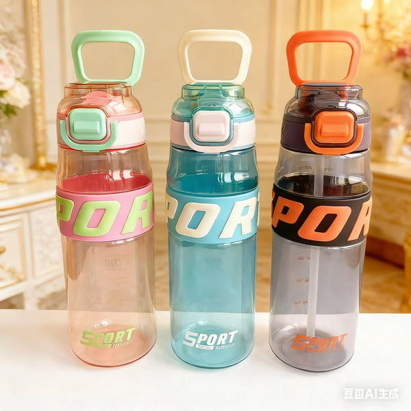 600ml Sport Water Bottle with Straw