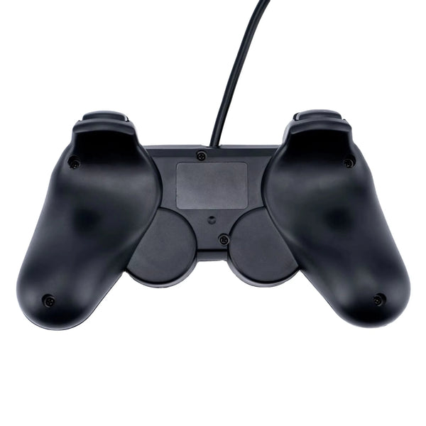USB Wired Game Controller back view showing dual rocker joysticks and ergonomic design.