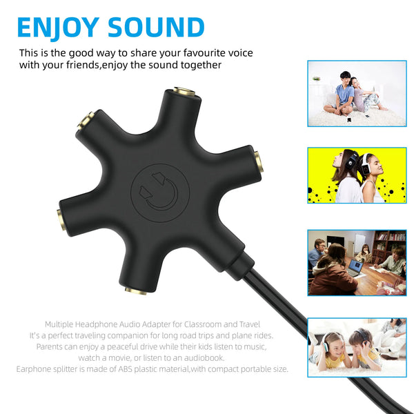 5-in-1 USB-C to 3.5mm Headphone Audio Splitter