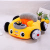 Kids Cartoon Car Stuffed Doll in bright yellow with smiling face and plush details, perfect for cuddling and play.