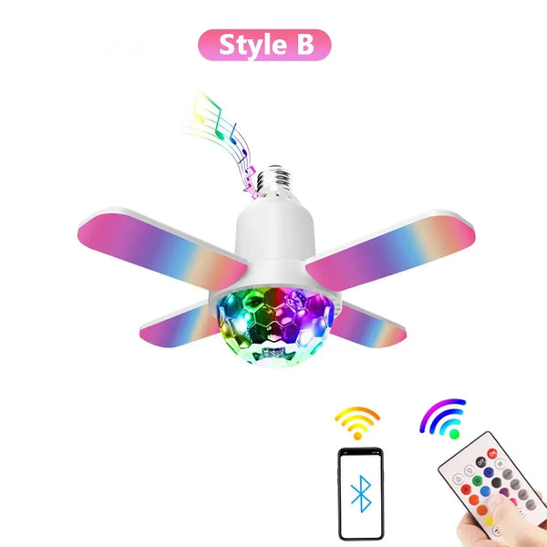 4-Leaves Smart LED Bulb Bluetooth Speaker Projection Light