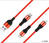 3-in-1 USB Charging Cable featuring Micro USB and Type-C connectors with a durable nylon braided design.