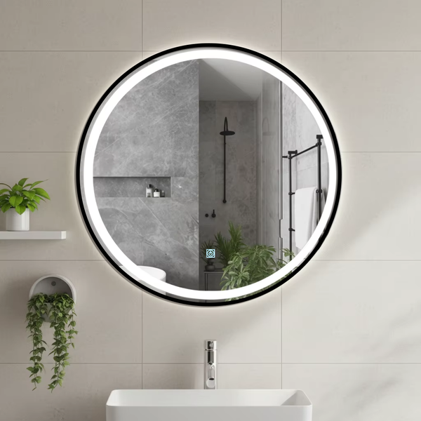 LED Circular Three Color Dimming Bathroom Mirror