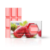 Painless Strawberry Hard Wax Block displayed with strawberries and packaging, ideal for hair removal.