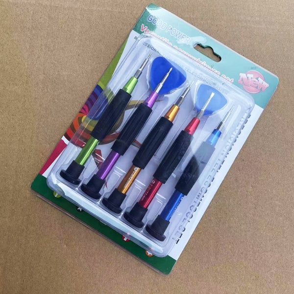 7 in 1 Precision Telecom Screwdriver Tool Set in packaging, featuring colorful screwdrivers for electronics repair.