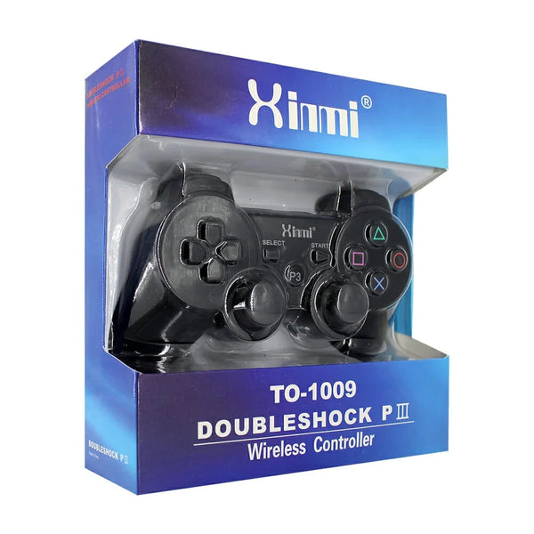 PS3 Wireless Controller + Charging Cable in packaging for enhanced gaming experience.
