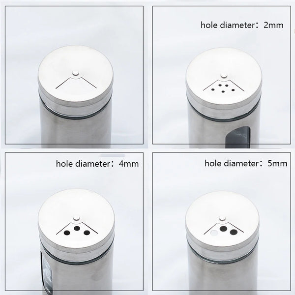 Stainless Steel Glass Spice Jar and Salt Pepper Shaker