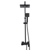 Brushed Thermostatic Square Rainfall Shower System showcasing a sleek design with dual showerhead features.