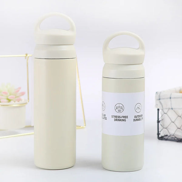 Stainless Steel Wide Mouth Sport Thermos in neutral colors for hydration during workouts and outdoor activities.