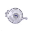 28mbar LPG Gas Regulator with Shutoff Valve for safe fuel flow to stoves or heaters.