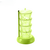 Rotating Condiment Rack with Stackable Spice Bowls
