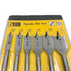 6 Piece Hex Shank Spade Bit Wood Drill Kit with various sizes for precision drilling.