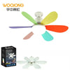 E27 Screw-In LED Ceiling Fan Light with colorful blades and packaging, practical for any room.