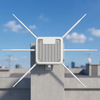 AX3000 Outdoor Enterprise Access Point mounted on a rooftop, ensuring high-speed WIFI6 connectivity.