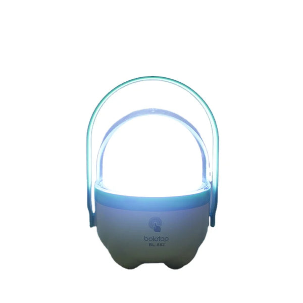 Rechargeable Outdoor LED Camping Lantern with bright light and portable handle for camping and emergencies.