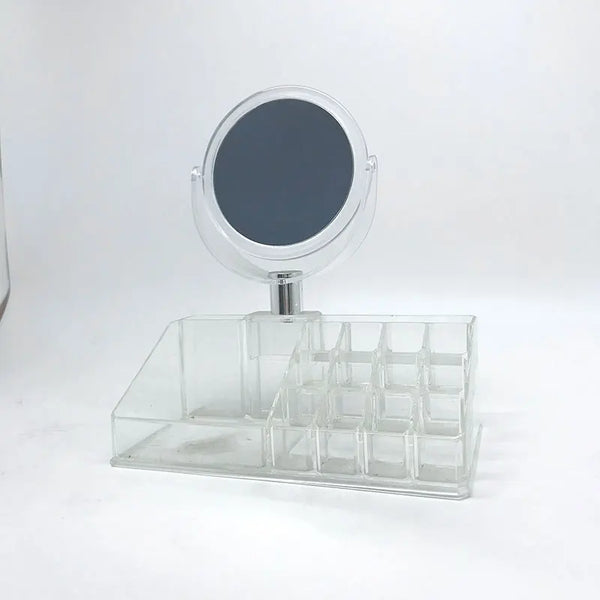 0Plastic Makeup Mirror Storage Organizer