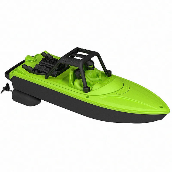 4-Channel LED Remote Control Speedboat in bright green color, designed for high-speed water entertainment.