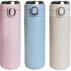 500ml Smart LED Vacuum Insulated Stainless Steel Flask in pink, blue, and white colors.