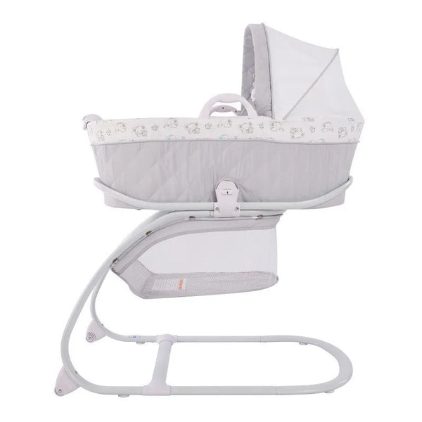 Deluxe 2 in 1 Bassinet & Moses Basket in light gray, offering safe sleep for newborns with a stylish design.