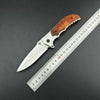 Wooden Handle Folding Tactical Knife