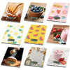 Digital Kitchen Scale with Tempered Glass with Bamboo Design in various colorful designs and food imagery.
