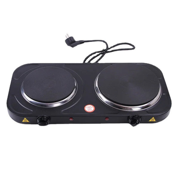 1500W 2 Burner Mini Electric Stove with dual heating burners for compact cooking solutions.