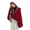 Woman wearing a Winter Solid Zipper USB Heated Electric Hoodie Shawl, demonstrating its cozy and warm design.