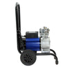 Electric High Pressure Airless Paint Sprayer side view with black and blue design for efficient painting.