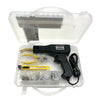 50W Plastic Welding Repair Stapler Kit with tools and accessories in a transparent carrying case.