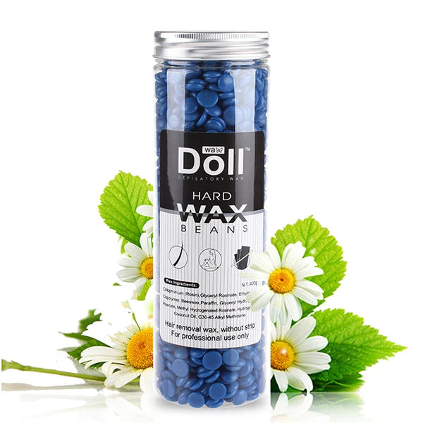 400g Wax Seal Beads Pack in a clear container with blue wax seal beads, flowers in the background.
