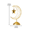 Moon and Star Ramadan Decor Set featuring a gold wire moon and hanging star, perfect for festive home decoration.
