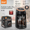 Electric Turkish Coffee Maker with Glass Carafe and Touch Controls, Turkish coffee pot with glass carafe and touch controls.