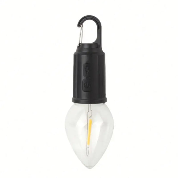 Portable Warm Light Bulb Torch hanging for versatile outdoor lighting and emergency use.