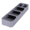 Compact Drawer Cutlery Spoons Knives Holder and Organizer in sleek gray design for untensil storage.