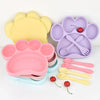 Bear Paw Shape Silicone Baby Feeding Plate Set