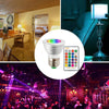 Smart RGB LED Color-Changing Bulb with Remote in various environments showing versatility and remote control.