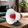 15W USB Connected Loudspeaker Megaphone on a wooden table in a stylish living room setting